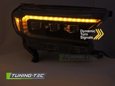 Fari Anteriori LED BLACK per FORD RANGER V 16-22