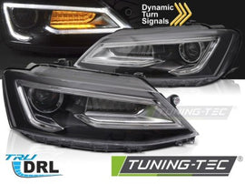 Fari Anteriori TUBE LIGHT BLACK per VW JETTA VI 11-18