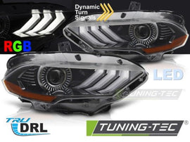 Fari Anteriori LED RGB DRL BLACK per FORD MUSTANG 18-21