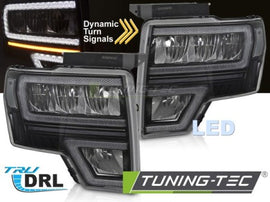 Fari Anteriori FORD F150 MK12 08-14 LED DRL Sequenziali BLACK