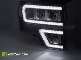Fari Anteriori FORD F150 MK12 08-14 LED DRL Sequenziali BLACK