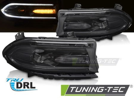 Fari Anteriori LED BLACK per DODGE CHARGER 14-23