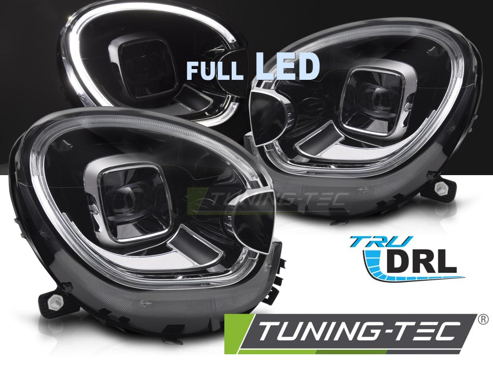 Fari Anteriori Neri Tube Light DRL per MINI Countryman John Cooper Works (R60) 2010-2016