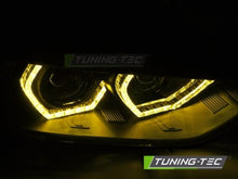 Carica l&#39;immagine nel visualizzatore di Gallery, Fari Anteriori ANGEL EYES YELLOW LED DRL CHROME per BMW Serie 3 F30/F31 11-15