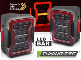 Fanali Posteriori LED Neri per Jeep Wrangler (JK) 2007-2018 – Coppia (omologati E4)