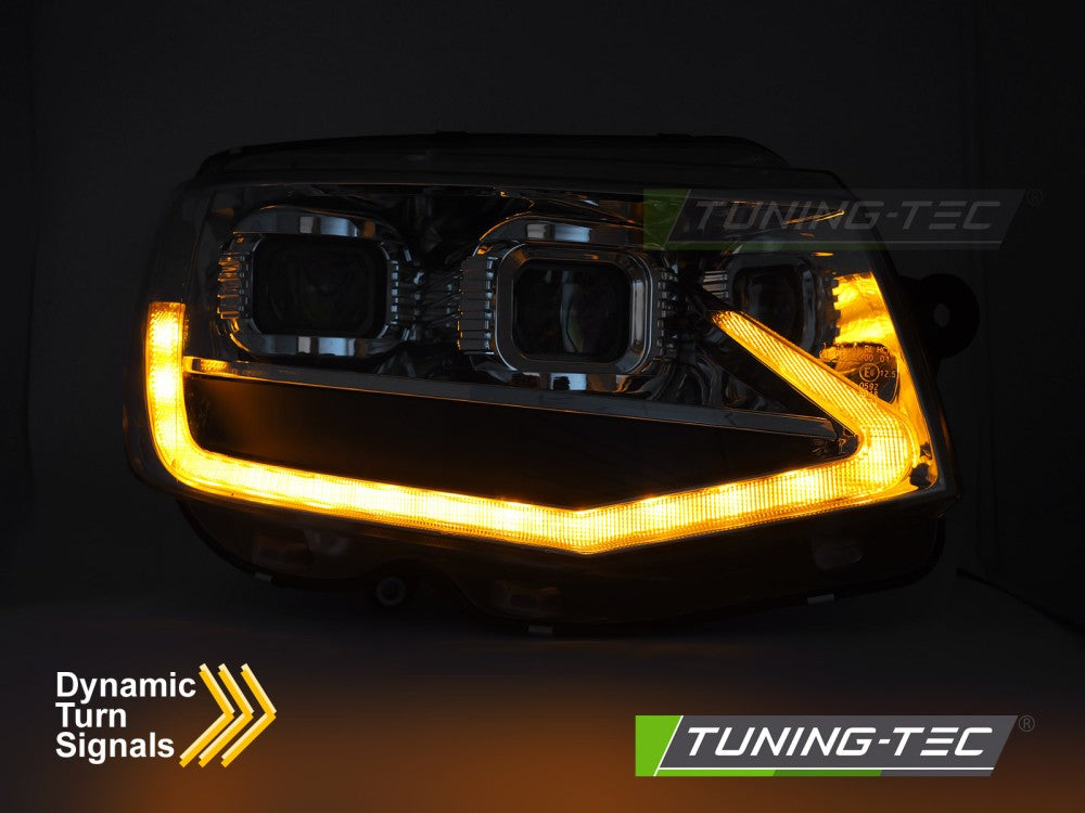 Fari Anteriori Cromati Tube Light DRL per Volkswagen T6 2015-2019