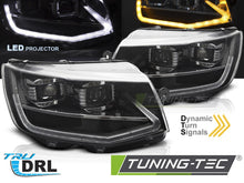 Carica l'immagine nel visualizzatore di Gallery, Fari Anteriori Neri Tube Light DRL per Volkswagen T6 2015-2019