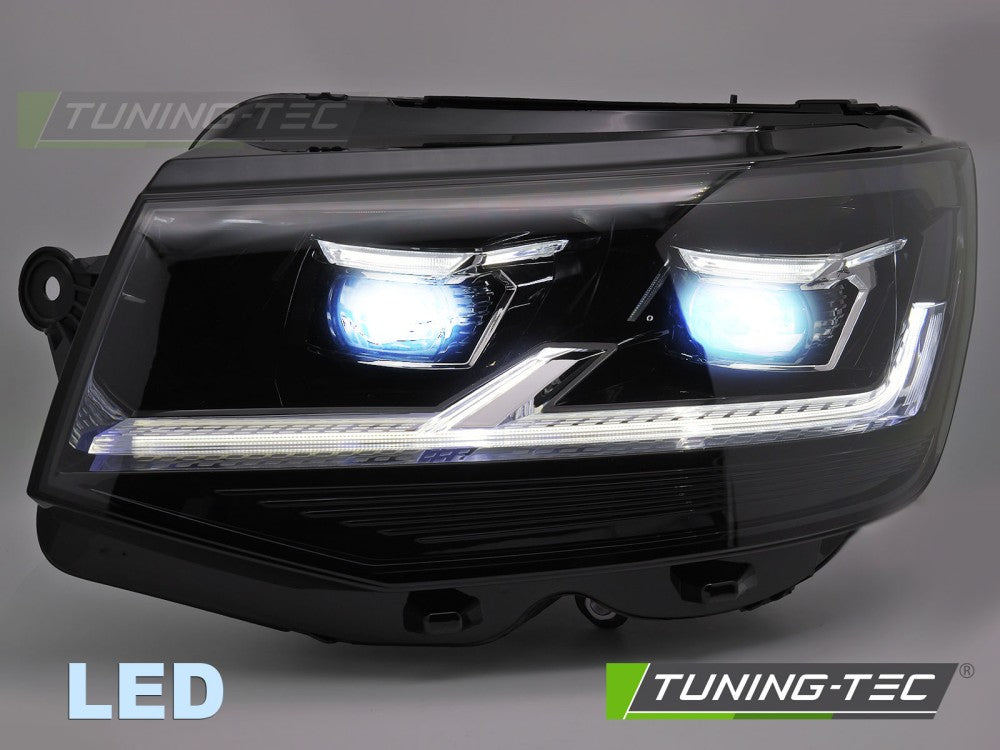 Fari Anteriori Neri DRL Sequenziali per Volkswagen T6 2015-2019