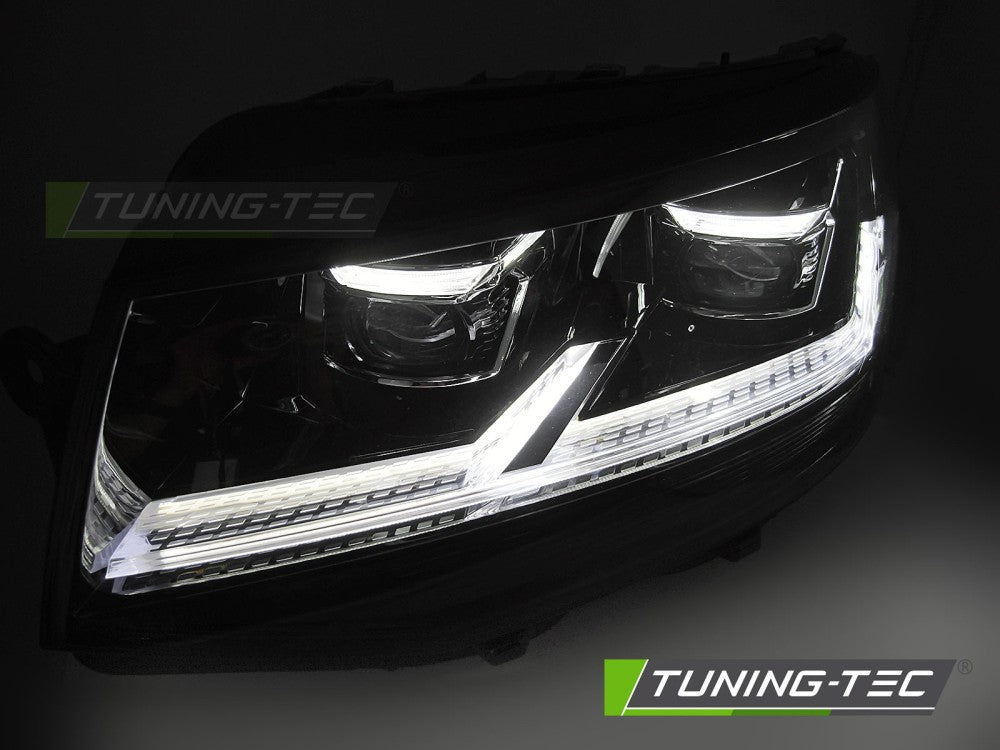 Fari Anteriori Neri DRL Sequenziali per Volkswagen T6 2015-2019