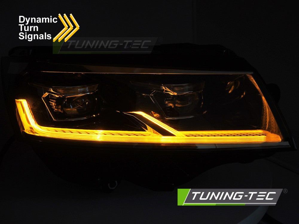Fari Anteriori Neri DRL Sequenziali per Volkswagen T6.1 2020-2024