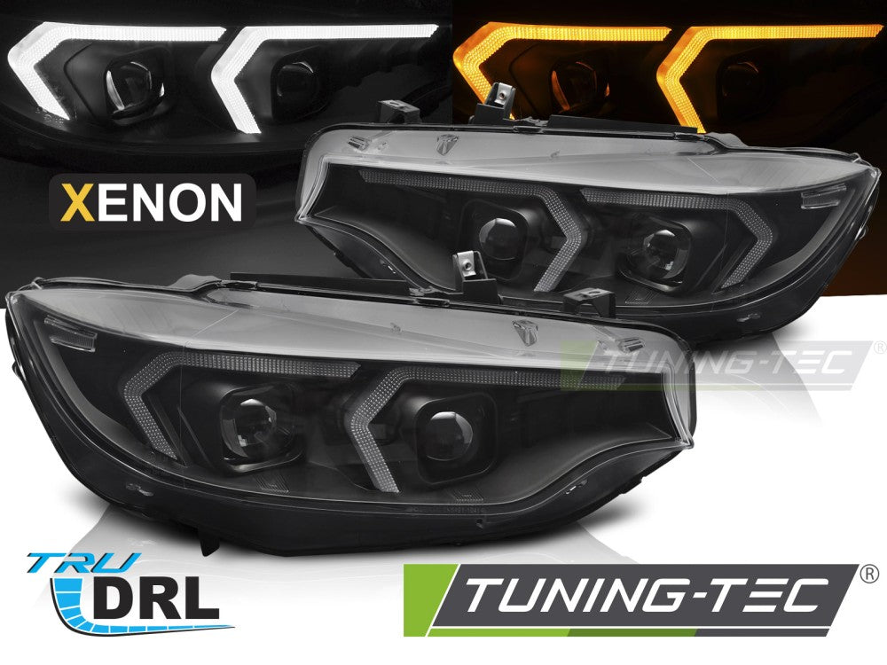 Fari Anteriori Neri Xenon per BMW Serie 4 (F32) 2013-2017