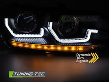 Carica l'immagine nel visualizzatore di Gallery, Fari Anteriori Neri DRL Sequenziali per Volkswagen Polo (Mk6) 2017-2021