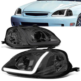 Fari Anteriori LED SK-Import Cromati Lente Fumé Honda Civic EK EJ Facelift Phase 2