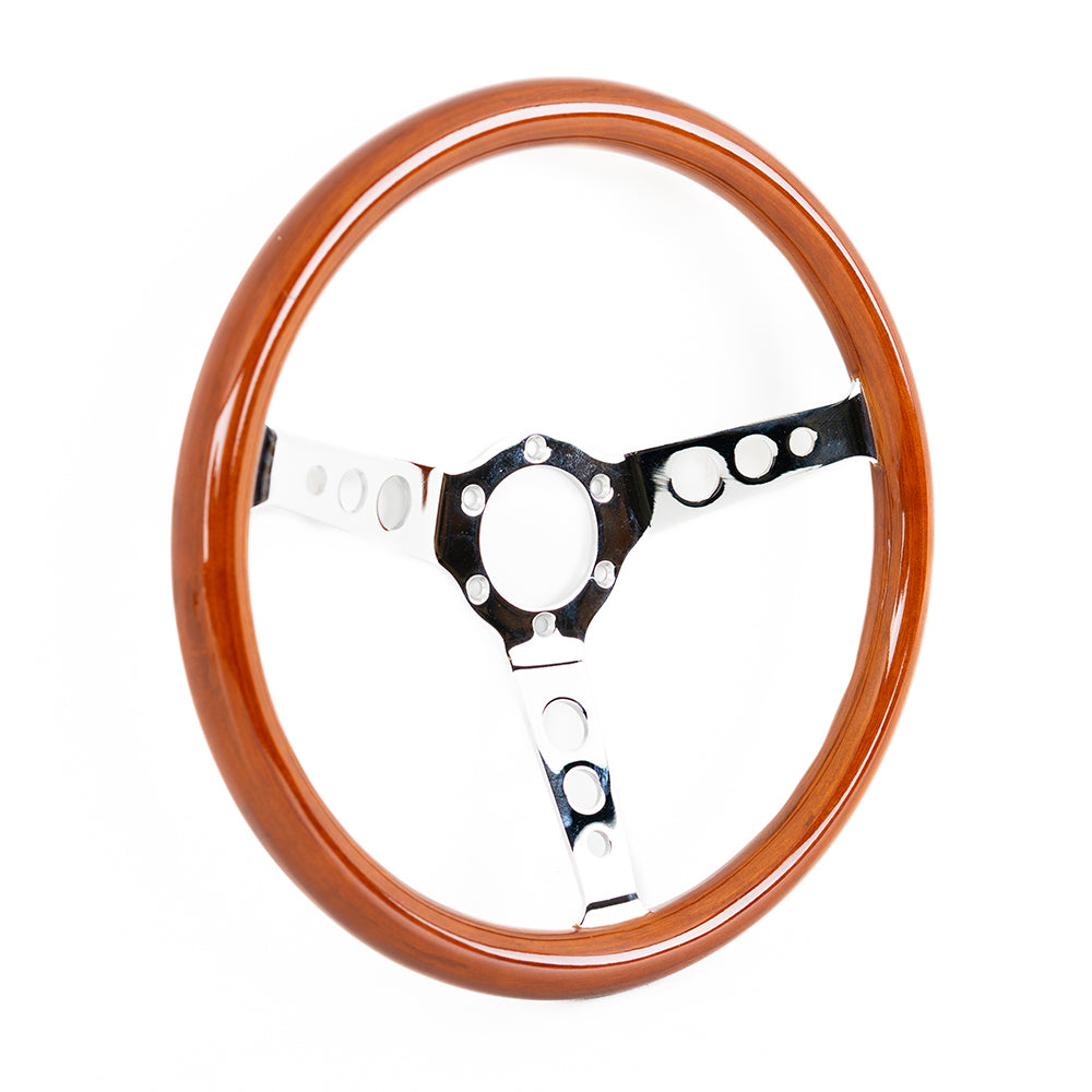 Volante Sportivo Classic Style SK-Import Cromato 350mm Legno