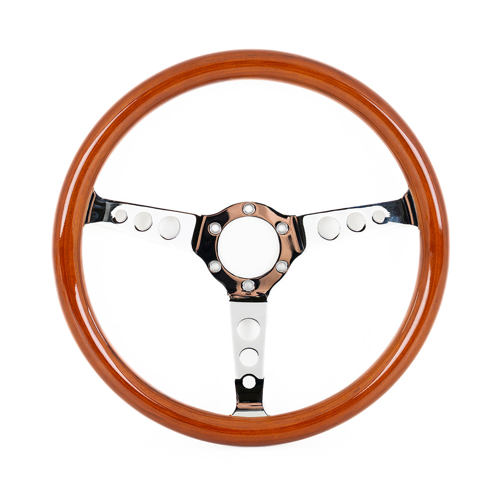 Volante Sportivo Classic Style SK-Import Cromato 350mm Legno - foto 2