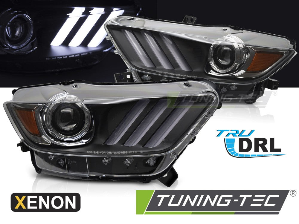 Fari Anteriori Neri Xenon per Ford Mustang (Mk6) 2014-2017