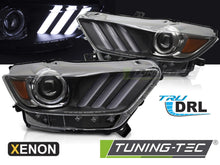 Carica l'immagine nel visualizzatore di Gallery, Fari Anteriori Neri Xenon per Ford Mustang (Mk6) 2014-2017