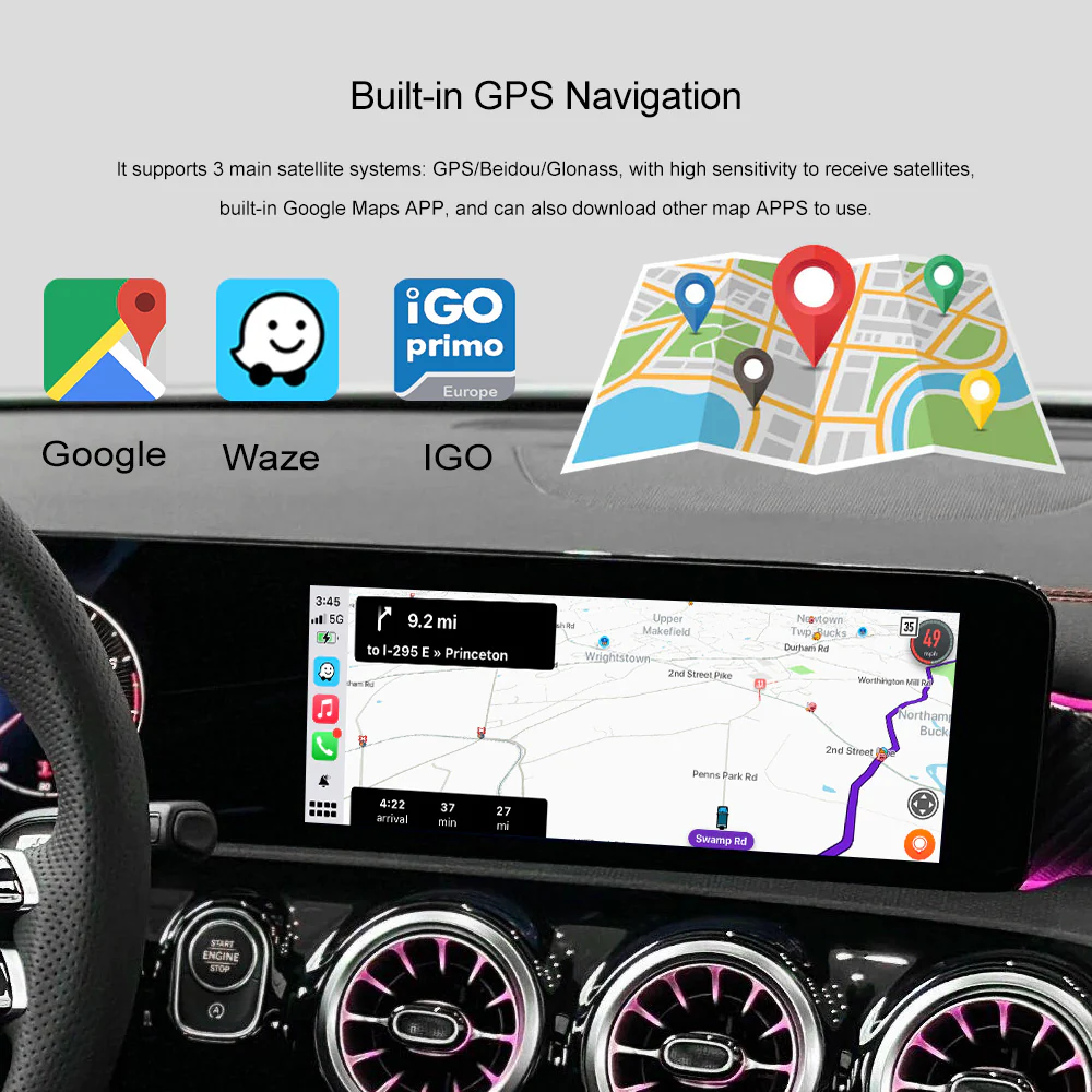 Android 13.0 Multimedia Navigation Box 8GB+128GB Wireless CarPlay Android Auto Mercedes Benz NTG A B C GLA GLB GLC Class NTG 5.5/6.0