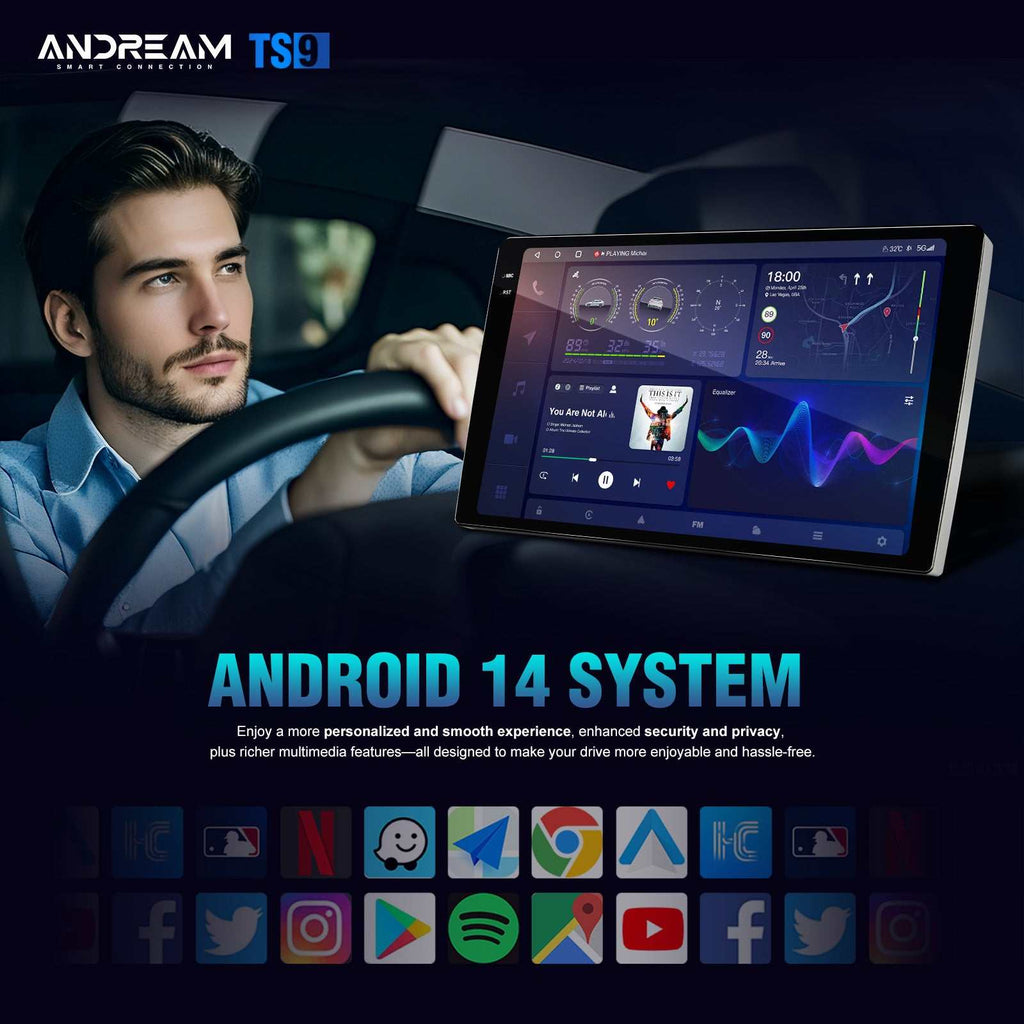 Andream Autoradio Android 14 Ford Focus MK3/3.5 CarPlay Auto DTS DSP