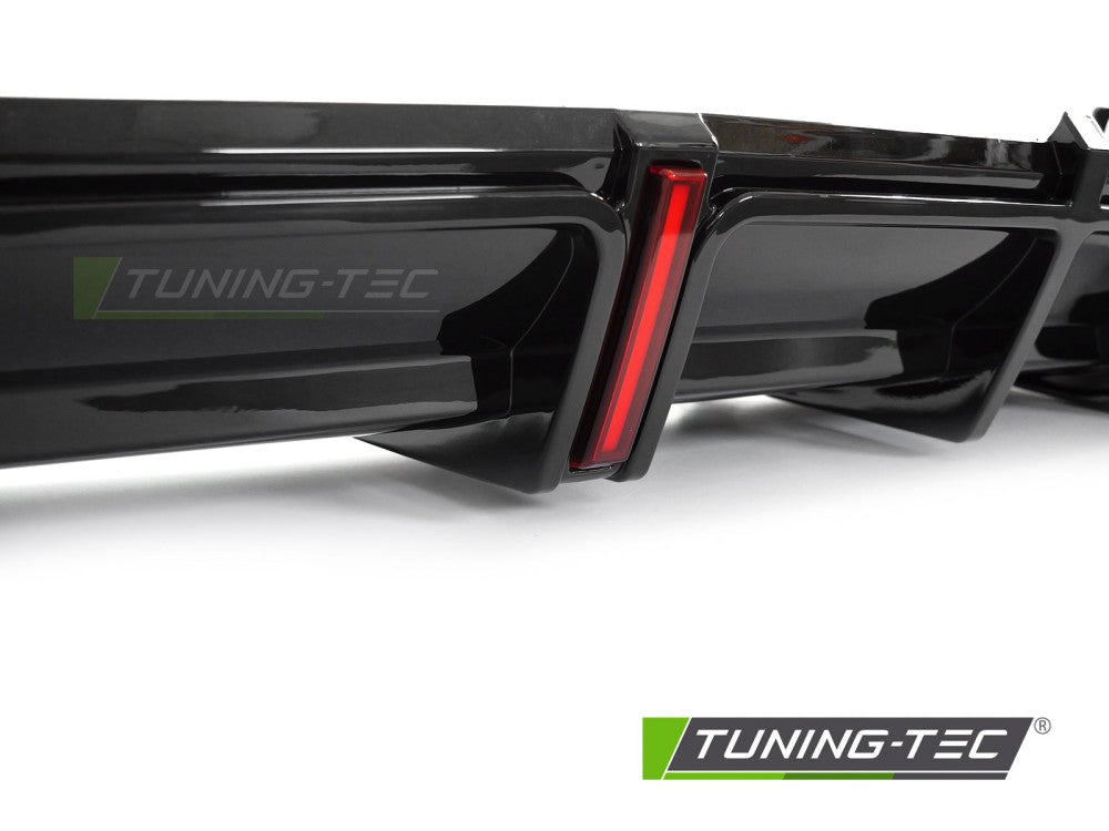 Diffusore Posteriore LED Nero Lucido Sportivo per Audi A5 (F5 Facelift) 2019-2023 Cabrio, Coupé, Sportback