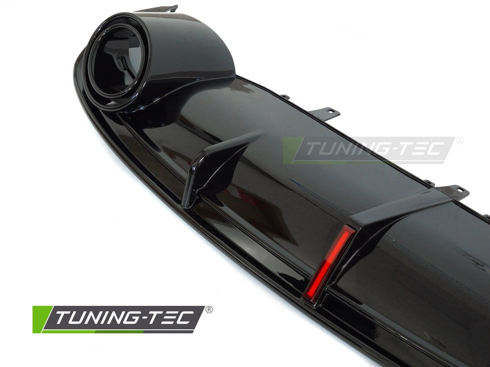 Diffusore Posteriore LED Nero Lucido Sportivo per Audi A7 (C7) 2010-2014 Sportback