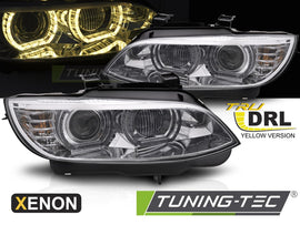 Fari Anteriori DRL Xenon Cromati per BMW Serie 3 E92 Coupé 2006-2010, E93 Cabrio 2007-2010 – Coppia