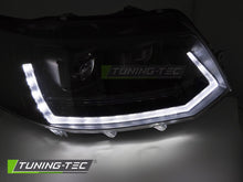 Carica l'immagine nel visualizzatore di Gallery, Fari Anteriori Neri Tube Light DRL per Volkswagen T5 2010-2015