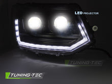Carica l'immagine nel visualizzatore di Gallery, Fari Anteriori Neri Tube Light DRL per Volkswagen T5 2010-2015