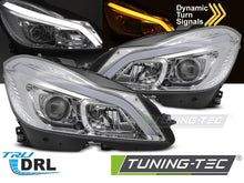 Carica l'immagine nel visualizzatore di Gallery, Fari Anteriori Cromati DRL Sequenziali per Mercedes Classe C (W204) 2011-2014