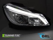 Carica l'immagine nel visualizzatore di Gallery, Fari Anteriori Cromati DRL Sequenziali per Mercedes Classe C (W204) 2011-2014