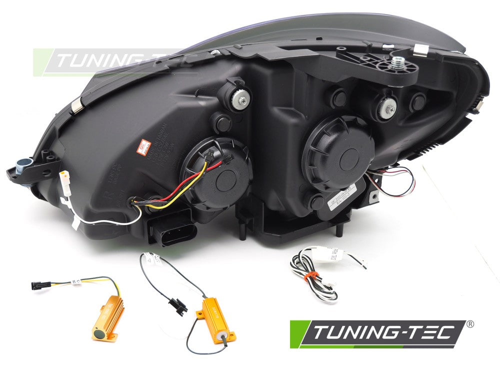 Fari Anteriori Neri DRL Sequenziali per Mercedes Classe C (W204) 2011-2014