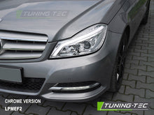 Carica l'immagine nel visualizzatore di Gallery, Fari Anteriori Neri Lucidi DRL Sequenziali per Mercedes Classe C (W204) 2011-2014