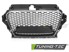 Griglia Nera Lucida Cromata Sportiva per Audi A3 8V 2 porte Cabrio / A3 8V 3 porte Hatchback paraurti Standard e S-Line 2012-2016