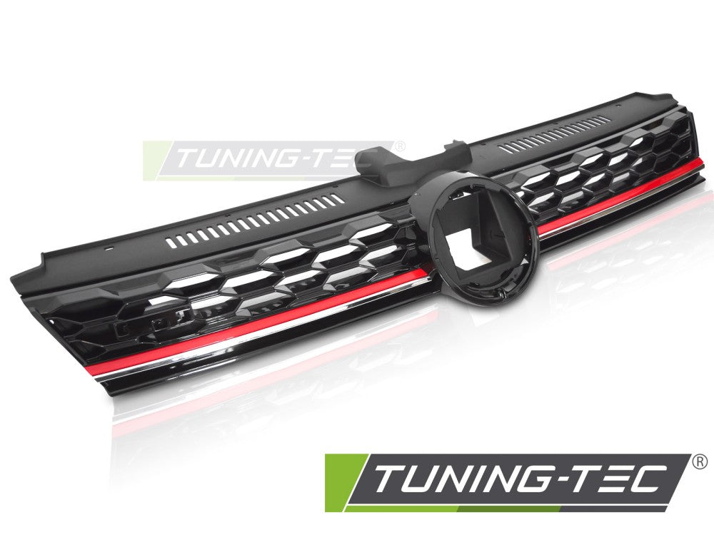 Griglia sportiva lucida nera con linea rossa per Golf 7.5