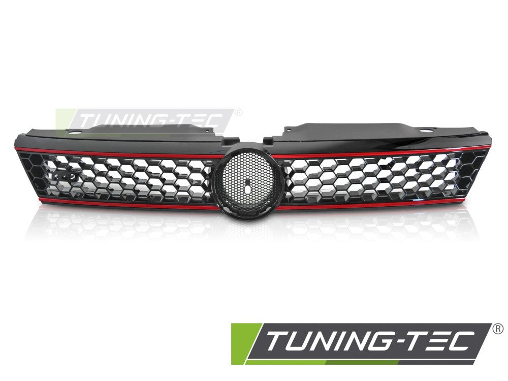 Griglia Nera Lucida Rossa Sportiva per Volkswagen Jetta (Mk6) 2011-2014 Berlina