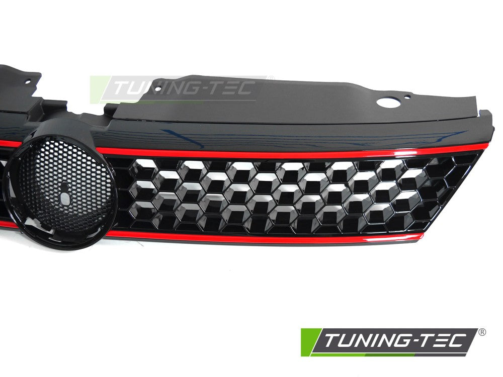Griglia Nera Lucida Rossa Sportiva per Volkswagen Jetta (Mk6) 2011-2014 Berlina