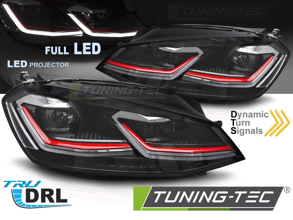 Fari Anteriori Rossi DRL per Volkswagen Golf GTI (Mk7) 2012-2017