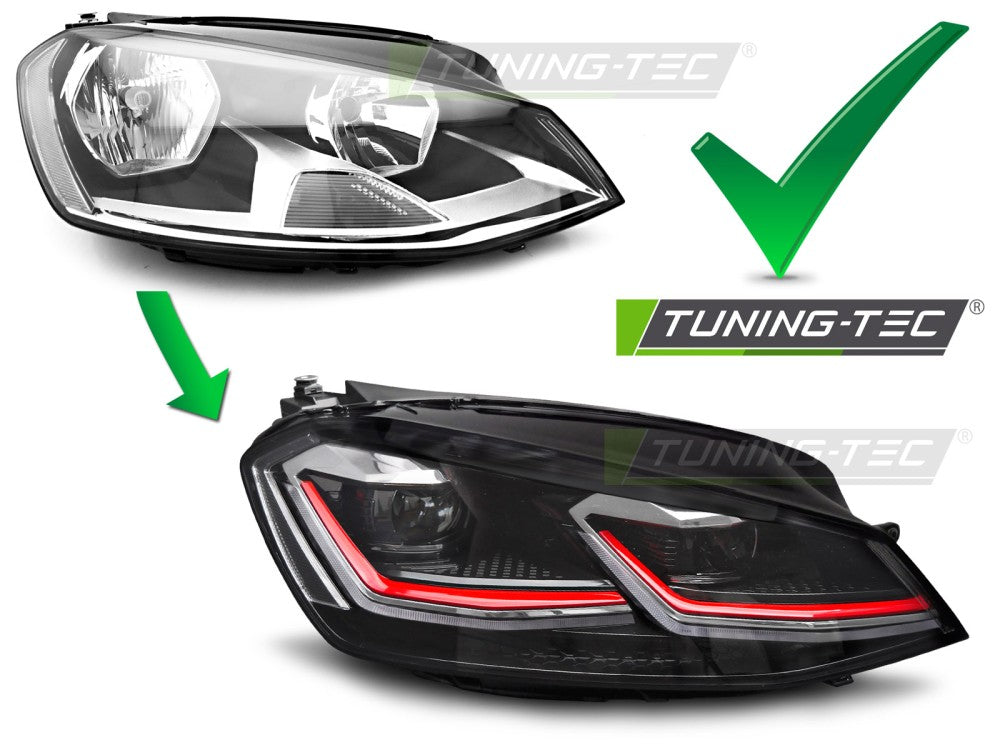 Fari Anteriori Rossi DRL per Volkswagen Golf GTI (Mk7) 2012-2017