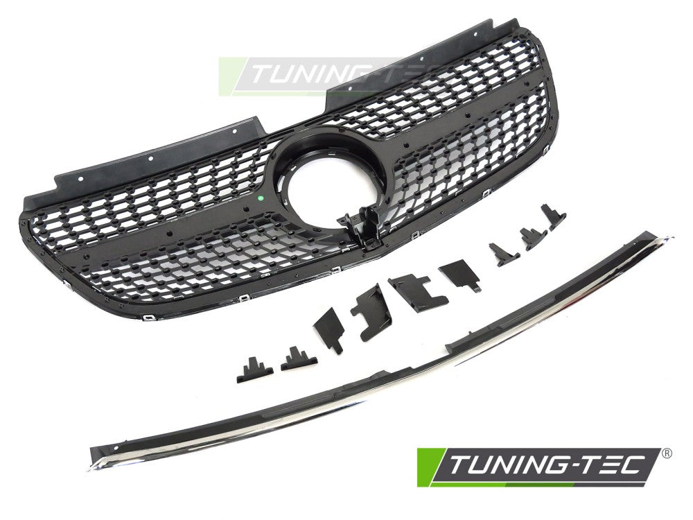 Griglia Sportiva Nera Cromata per Mercedes Vito (W447) 2019-2023