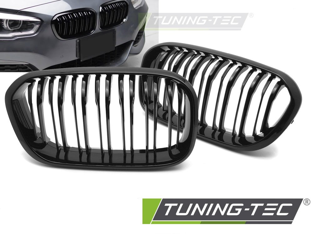 Griglia Sportiva Nera Lucida Doppia Barra per BMW Serie 1 (F20 / F21 Facelift) 2015-2018