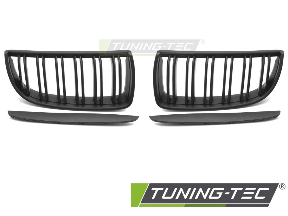 Griglia Doppia Barra Nera Opaca per BMW Serie 3 (E90 / E91) 2005-2008 Berlina, Station Wagon