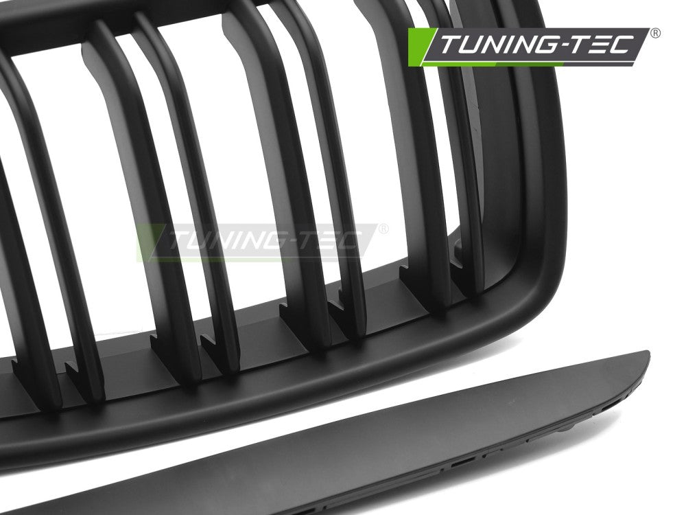 Griglia Doppia Barra Nera Opaca per BMW Serie 3 (E90 / E91) 2005-2008 Berlina, Station Wagon