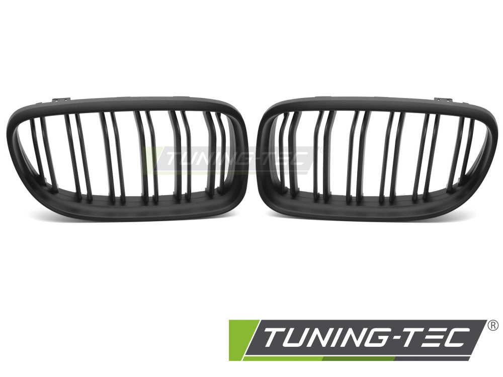 Griglia Doppia Barra Nera Opaca per BMW Serie 3 (E90 / E91 Facelift) 2009-2011 Berlina, Station Wagon