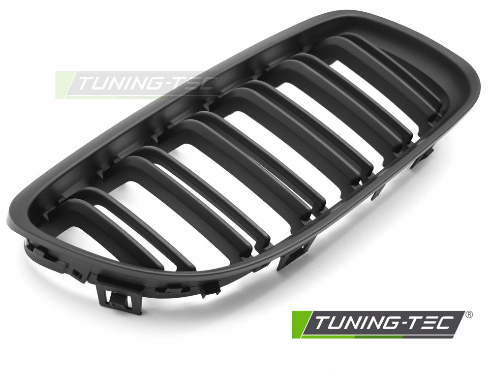 Griglia Doppia Barra Nera Opaca per BMW Serie 3 (E90 / E91 Facelift) 2009-2011 Berlina, Station Wagon