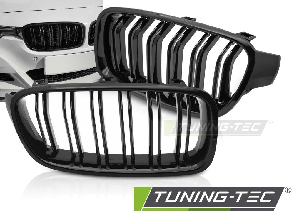 Griglia Sportiva Nera Lucida Doppia Barra per BMW Serie 3 (F30 / F31) 2011-2018