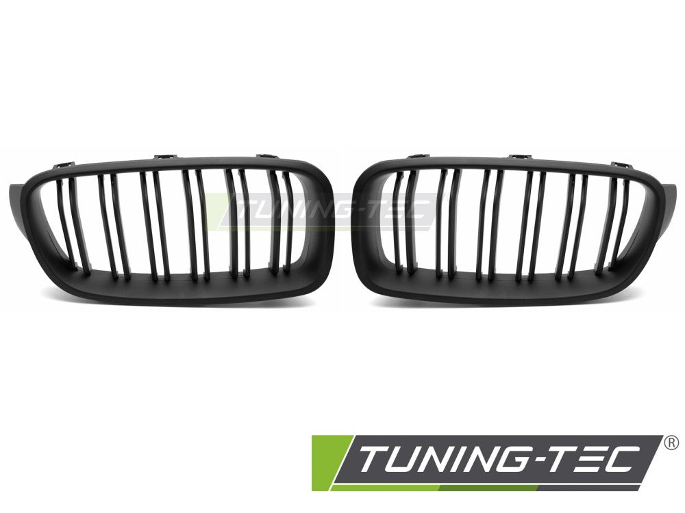 Griglia Doppia Barra Nera Opaca per BMW Serie 3 (F30 / F31) 2011-2018 Berlina, Station Wagon