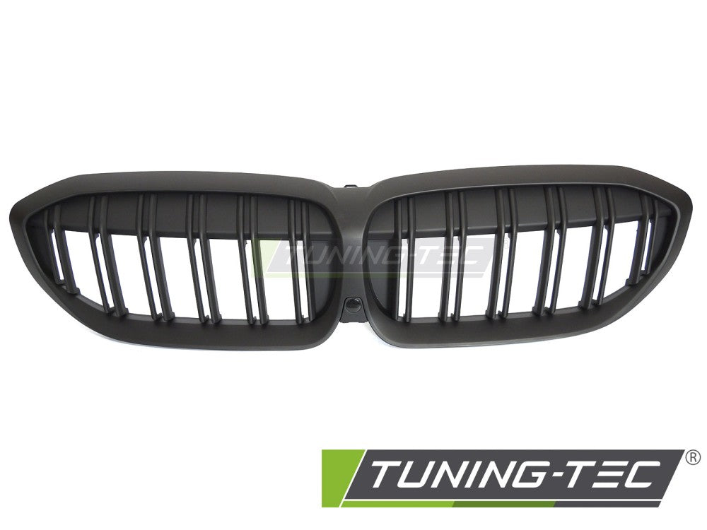 Griglia Doppia Barra Nera Opaca per BMW Serie 3 (G20 / G21) 2019-2022 Berlina, Station Wagon