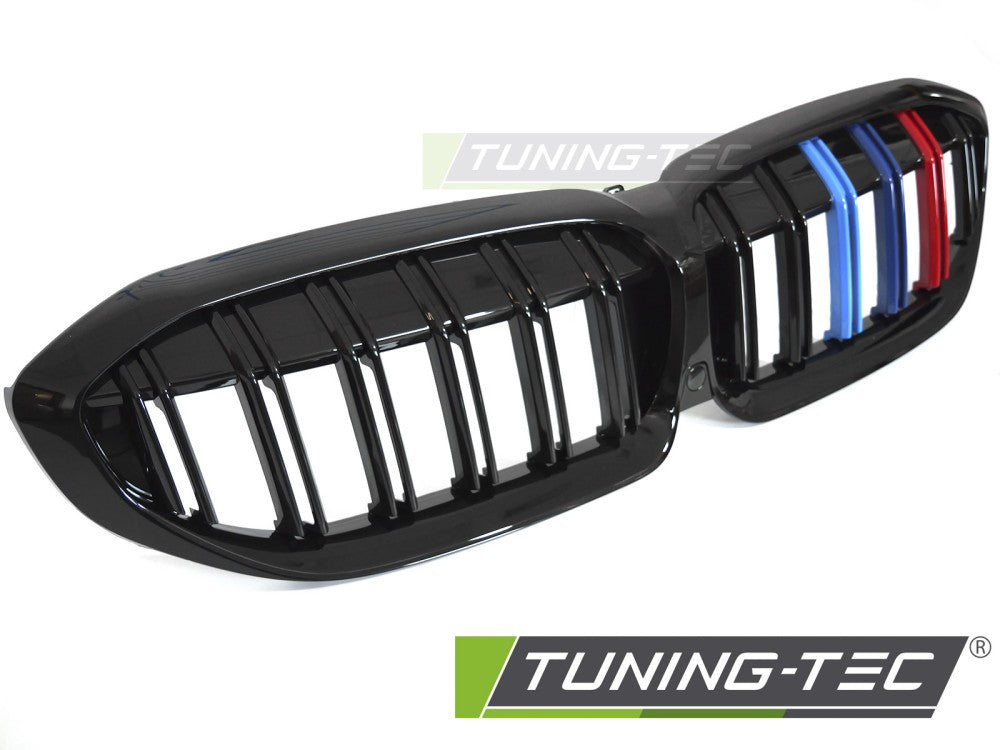 Griglia Sportiva Nera Lucida Doppia Barra per BMW Serie 3 (G20 / G21) 2019-2022