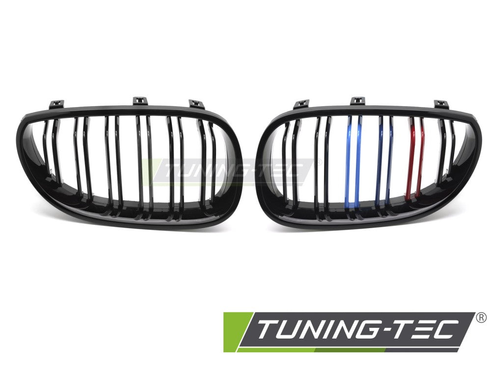 Griglia Sportiva Nera Lucida Doppia Barra per BMW Serie 5 (E60 / E61) 2003-2010