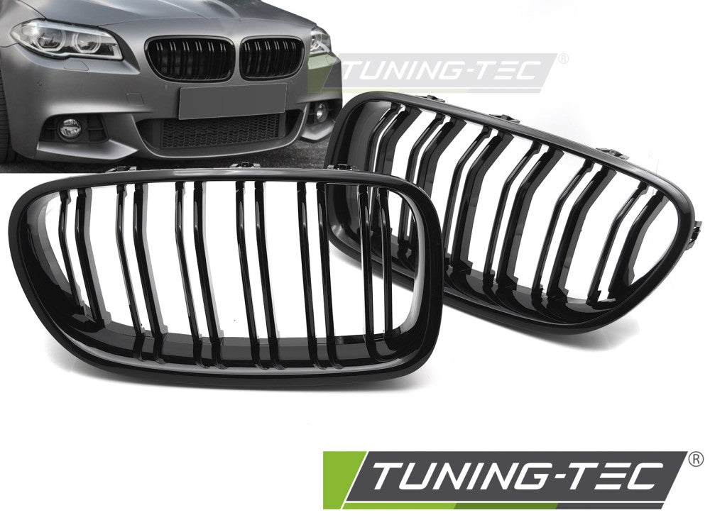 Griglia Sportiva Nera Lucida Doppia Barra per BMW Serie 5 (F10 / F11) 2010-2016
